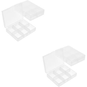 DOITOOL 2sets Large Capacity Photo Storage Boxes Card Organizing Cases for Hardware Screw Storage Plastic Box for Cards 2pcs*2