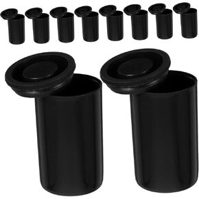 Uonlytech 24pcs Film Canisters Caps Plastic Film Box Empty Canisters Case Holder Protector Travel