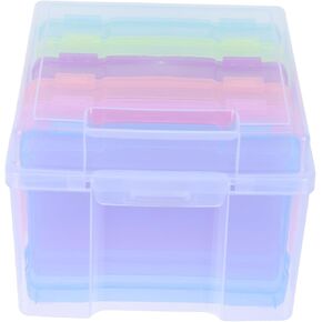1set Multifunctional Photo Storage Box Durable Plastic Organizer for Craft Supplies Family Photos and Office Use for Storing Cards and Items