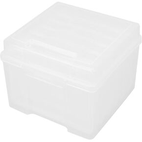 Uonlytech 1set Photo Storage Box Transparent Organizing Case Dividers Portable Photograph Box for Pictures Crafts Game Cards and Items Storage