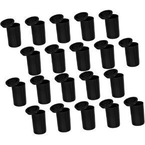 Artibetter 20pcs Black Film Canister Holders Lightproof Storage Containers for Film Durable Tube Bead Containers Portable Case for Accessories Camera Reel Protection