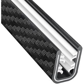Edge Trim Plus for Metal Edges, Car, Truck, RV, Boat - Industrial Strength - Strong Grip, Easy Installation - Durable PVC - Fits 1/8 Edge - Black with Carbon Fiber Texture - 25 Feet - AETPB8X1/8-25