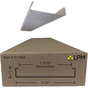 غلاف 4ft حول Diffuser الغطاء الخفيف 8 1/2 "" W x 2 "" H x 47 3/4 ″ L (بين الخطاف = 7 13/16 "") (TF-180A) ، PRISMATAC