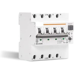Type B RCBO Residual Automatic Circuit Breaker 10KA 3P+N 4P 40a 63a Over Current Leakage Protection 30mA EKL5(4P,32A)
