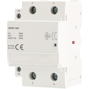 2Pole 100A AC 220V 230V 50/60Hz Din Rail Household AC Modular Contactor Switch Controller Home Hotel Use(2P 100A 2NO 230VAC)