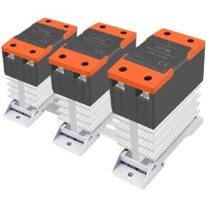 GSR2-1 Solid State Relay Din Rail Single Phase with Heat Sink 10A-120A DC Control AC DC Control DC AC Control AC(DC to AC,GSR2-1-80A)