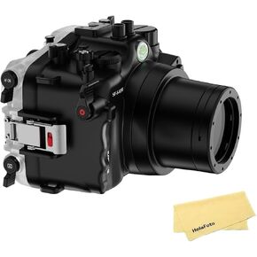 Seafrogs تحت الماء الإسكان لـ Canon R5 Mark II ، علبة مقاومة للماء 40 مترًا مع مجموعة المنافذ المسطحة FL60 ، علبة الغوص المقاومة للماء لـ Canon EOS R5 II+ EF-S 60 مم F/2.8 عدسة