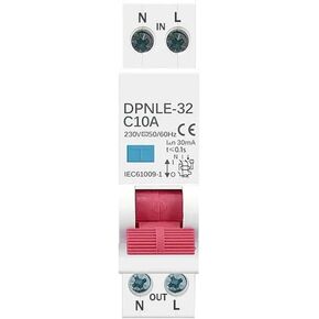 18MM 1P+N 230V 50/60Hz RCBO 6KA Residual Current Differential Automatic Circuit Breaker Over Current Leakage Protection(6A)