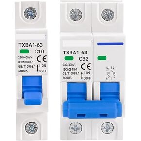 AC MCB 1P 2P 230V 400V 6KA Circuit Breaker Air Switch 6A 10A 16A 20A 32A 40A 50A 63A Overload Short(2P,10A)