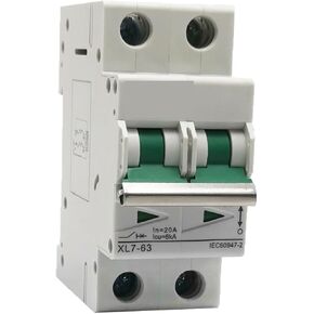 XL7-63 2P 500V 600V 6KA 6A 10A 16A 20A 25A 32A 40A 50A 63A MCB DC Circuit Breaker(20A 600V)
