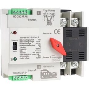 2P Automatic Transfer Switch Electrical Selector Switches Dual Power Switch ATS 63A 100A 110V 220V(2P-220V,100A)