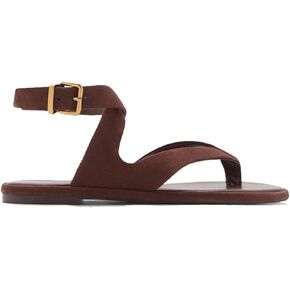 Strappy Flat Sandals for Women Open Round Toe Sandals Dressy Beach Thong Flip Flop Slides with Buckle