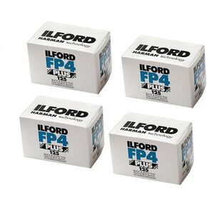 Four Pack of Ilford FP4 Plus 35mm Black & White Negative Film 36 Exp