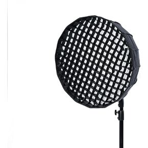 CHEETAH Stand QSB -26 (Paul C. Buff) W/Egg Crate Grid and Quick reghing Munty Style Sofbox - متوافق مع Bowens ، Godox ، Profoto ، Alienbees ، Glow ، Elinchrom ، Flashpoint Strobes