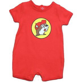 Buc-ee's Red Logo Onesie Romper Suit Baby Infant Unisex Boys Girls Travel Center Beaver (US, Alpha, 6 Months, Baby, Red Logo)