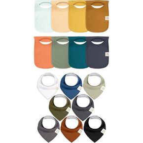 Keababies 8-Pack Baby Bibs للأولاد والبنات و Bandana Bib 8 عبوات-Pull-On Bibs ، وشاح Baby Bandana من أجل التهريب والتسنين-الماسك الماسح للطفلة ، Baby Boy