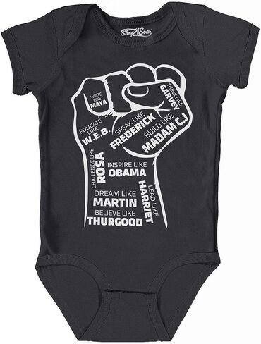 shop4ever® Inspiring Black Leaders Fist Baby Bodysuit Cotton Romper in Saudi Arabia