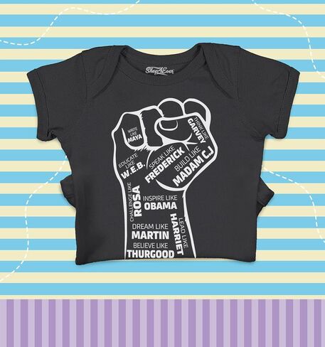 shop4ever® Inspiring Black Leaders Fist Baby Bodysuit Cotton Romper in Saudi Arabia