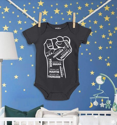 shop4ever® Inspiring Black Leaders Fist Baby Bodysuit Cotton Romper in Saudi Arabia