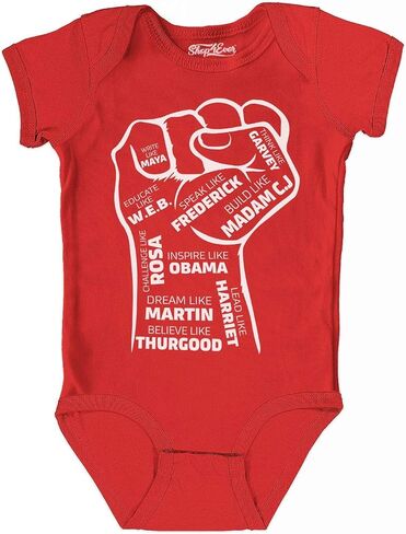 shop4ever® Inspiring Black Leaders Fist Baby Bodysuit Cotton Romper in Saudi Arabia