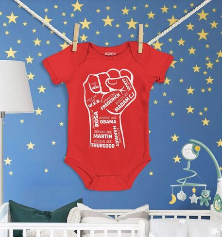 shop4ever® Inspiring Black Leaders Fist Baby Bodysuit Cotton Romper in Saudi Arabia