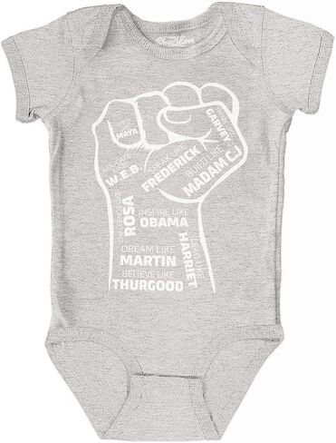 shop4ever® Inspiring Black Leaders Fist Baby Bodysuit Cotton Romper in Saudi Arabia