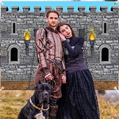 Tranqun Medieval Party Decorations Castle Backdrop Knight Wall Backdrop Keepers of The Castle Decorations for Medieval Themed Party Supplies(Castle Walls,7 x 5 ft) in Saudi Arabia