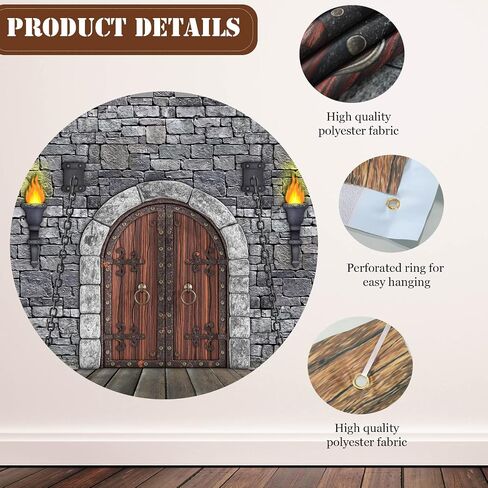 Tranqun Medieval Party Decorations Castle Backdrop Knight Wall Backdrop Keepers of The Castle Decorations for Medieval Themed Party Supplies(Castle Walls,7 x 5 ft) in Saudi Arabia