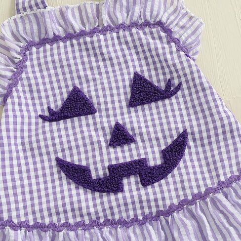 FOMOYUU Baby Girl Halloween Clothes for Newborn Sleeveless Halter Ruffle Checkered Romper Bodysuit Jumpsuit in Saudi Arabia