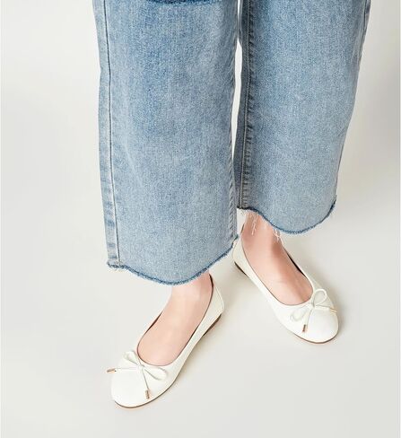 Women's Shine Ballet Bow Dressy Flats Round Toe Slip On Foldable Flats Dress Work Shoes for Business Casual Office in Saudi Arabia