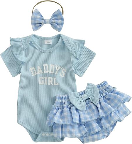 fiomva im جديد هنا ملابس حديثي الولادة فتاة Onesie Romper+كشكش Tutu Shorts bloomer مجموعة طفلة preemie العودة إلى المنزل الزي in Saudi Arabia