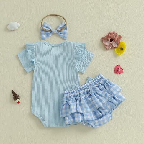 fiomva im جديد هنا ملابس حديثي الولادة فتاة Onesie Romper+كشكش Tutu Shorts bloomer مجموعة طفلة preemie العودة إلى المنزل الزي in Saudi Arabia