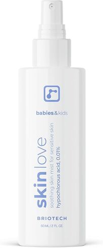 BRIOTECH Babies & Kids Skin Love, Soothing Hypochlorous Acid Spray, Pure HOCl for Sensitive Skin, Calm Redness & Bumps, Support Against Diaper Irritation, Gentle & Vegan, 2 fl oz Travel Size in Kuwait