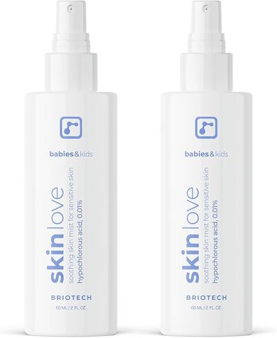 Briotech Babies & Kids Skin Love ، رذاذ حمض hypochlorous المهدئ ، هوكل نقي للبشرة الحساسة ، الاحمرار الهادئ والمطبات ، الدعم ضد تهيج حفاضات ، لطيف ونباتي ، حجم سفر 2 أوقية. in Kuwait