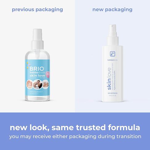BRIOTECH Babies & Kids Skin Love, Soothing Hypochlorous Acid Spray, Pure HOCl for Sensitive Skin, Calm Redness & Bumps, Support Against Diaper Irritation, Gentle & Vegan, 2 fl oz Travel Size in Kuwait