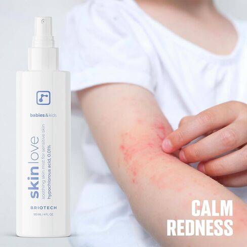 Briotech Babies & Kids Skin Love ، رذاذ حمض hypochlorous المهدئ ، هوكل نقي للبشرة الحساسة ، الاحمرار الهادئ والمطبات ، الدعم ضد تهيج حفاضات ، لطيف ونباتي ، حجم سفر 2 أوقية. in Kuwait