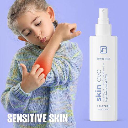 Briotech Babies & Kids Skin Love ، رذاذ حمض hypochlorous المهدئ ، هوكل نقي للبشرة الحساسة ، الاحمرار الهادئ والمطبات ، الدعم ضد تهيج حفاضات ، لطيف ونباتي ، حجم سفر 2 أوقية. in Kuwait