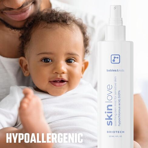 Briotech Babies & Kids Skin Love ، رذاذ حمض hypochlorous المهدئ ، هوكل نقي للبشرة الحساسة ، الاحمرار الهادئ والمطبات ، الدعم ضد تهيج حفاضات ، لطيف ونباتي ، حجم سفر 2 أوقية. in Kuwait