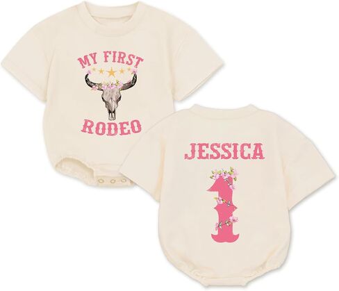 Personalized My First Rodeo Outfit Girl, Baby Cowgirl Outfit, My First Rodeo Girl Outfit, 1St Birthday Girl in Saudi Arabia