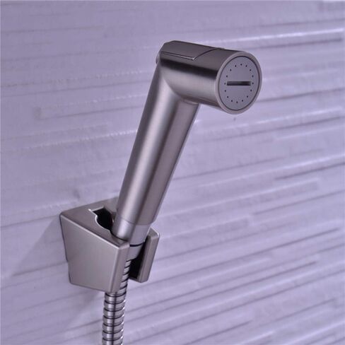 Bidet Sprayer with Cold Water Brass Portable Cloth Diaper Washer Shower Sprayer Set Wall Mounted Single Handle Bathroom Shower Bidet Tap for Personal Hygiene, Pet Bath,Brushed Nickel(Brushed Nickel) in Saudi Arabia