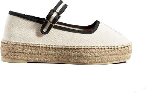 Mary Jane Espadrille Flats for Women Woven Ballet Flat Espadrille Canvas Summer Flats in Saudi Arabia