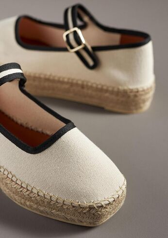 Mary Jane Espadrille Flats for Women Woven Ballet Flat Espadrille Canvas Summer Flats in Saudi Arabia