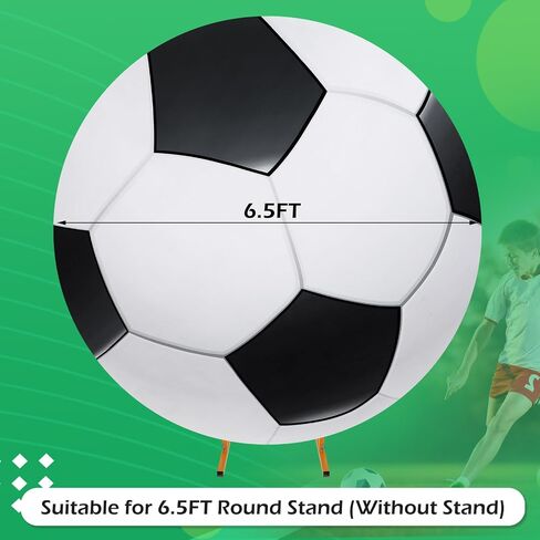 6.5Ft Round Spandex Backdrop Cover - Sports Theme Arch Backdrop for Party & Photography - Birthday Decoration, No Stand or Balloons Included(Black and White) in Saudi Arabia