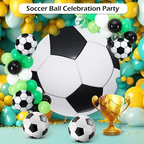 6.5Ft Round Spandex Backdrop Cover - Sports Theme Arch Backdrop for Party & Photography - Birthday Decoration, No Stand or Balloons Included(Black and White) in Saudi Arabia