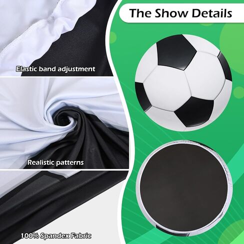 6.5Ft Round Spandex Backdrop Cover - Sports Theme Arch Backdrop for Party & Photography - Birthday Decoration, No Stand or Balloons Included(Black and White) in Saudi Arabia