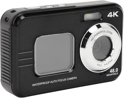 VBESTLIFE Underwater Camera 4K 48MP Autofocus Selfie Dual Screen Camera, 11FT Compact Digital Camera, Fill Light Underwater Camera for Snorkeling (Black) in Saudi Arabia