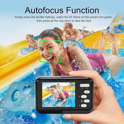 VBESTLIFE Underwater Camera 4K 48MP Autofocus Selfie Dual Screen Camera, 11FT Compact Digital Camera, Fill Light Underwater Camera for Snorkeling (Black) in Saudi Arabia