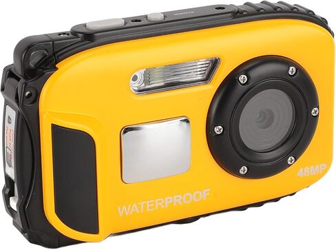 GOWENIC Underwater Camera, 1080P 48MP 5M Digital Camera with 2.4 Color Screen, Auto Focus, 16x Digital Zoom, Anti Shake, 32GB TF Card, Face Recognition for Diving (Yellow) in Saudi Arabia