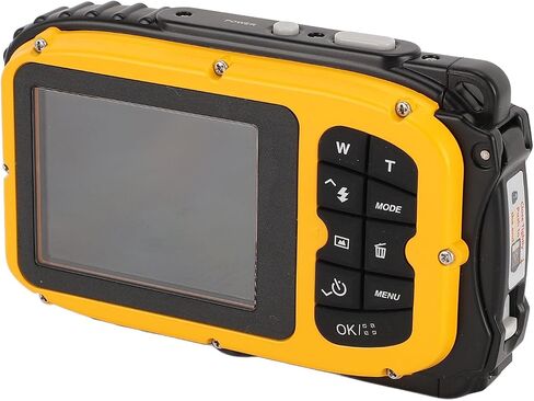 GOWENIC Underwater Camera, 1080P 48MP 5M Digital Camera with 2.4 Color Screen, Auto Focus, 16x Digital Zoom, Anti Shake, 32GB TF Card, Face Recognition for Diving (Yellow) in Saudi Arabia