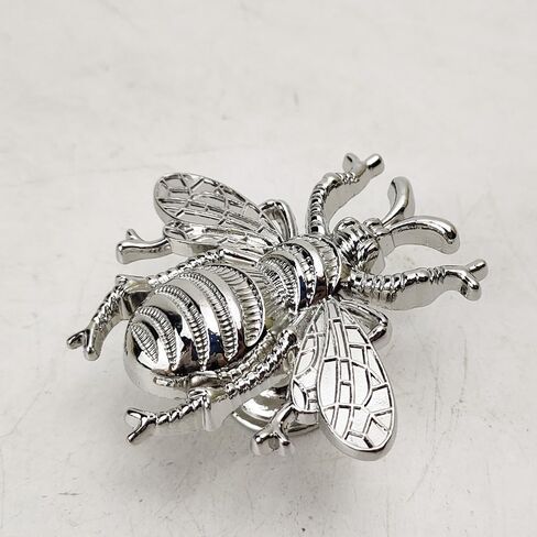 1 PC Bee Drawer Handles Metal Animal Furniture Wardrobe Knob Cute Gold VintaSilver European Style| | - - (Color: Silver) in Saudi Arabia